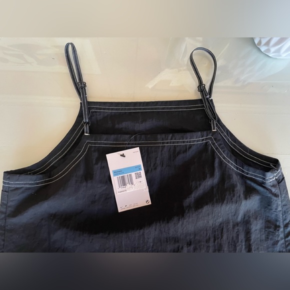 NIKE SPORTSWEAR SWOOSH CAMI DRESS ADJUSTABLE STRAPS SLIT MEDIUM STITCH FLEECE - Picture 4 of 11